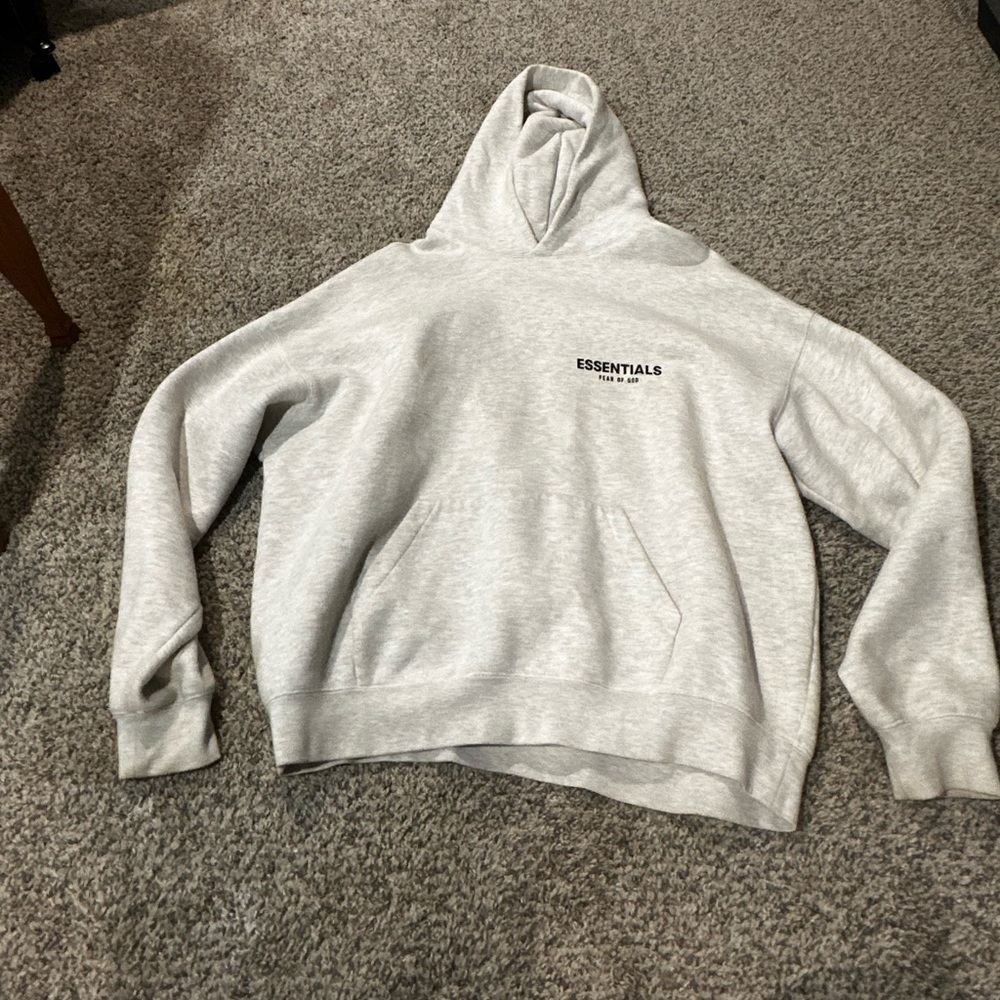 Essentials light oatmeal hoodie size S